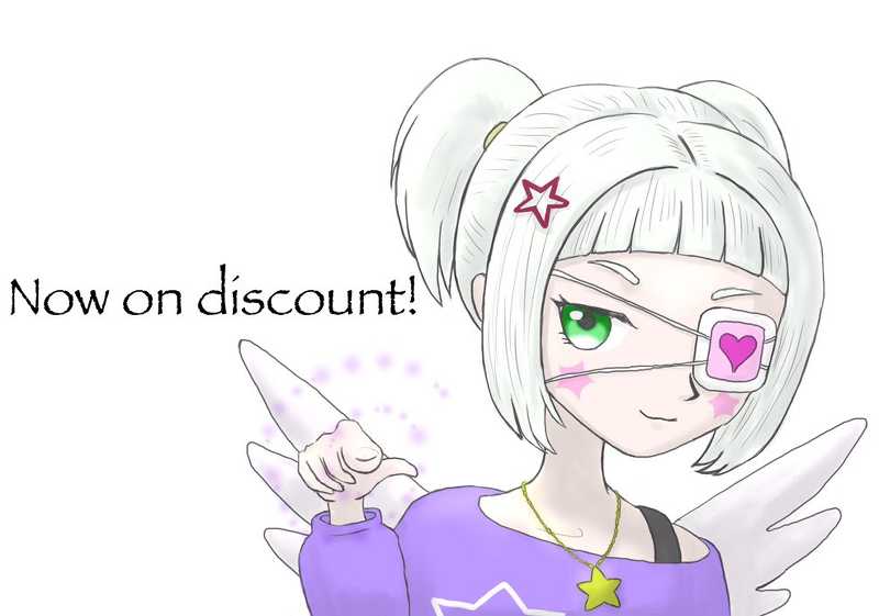 Now on discount! Magical Aki pointing at viewer, digital color illustration.